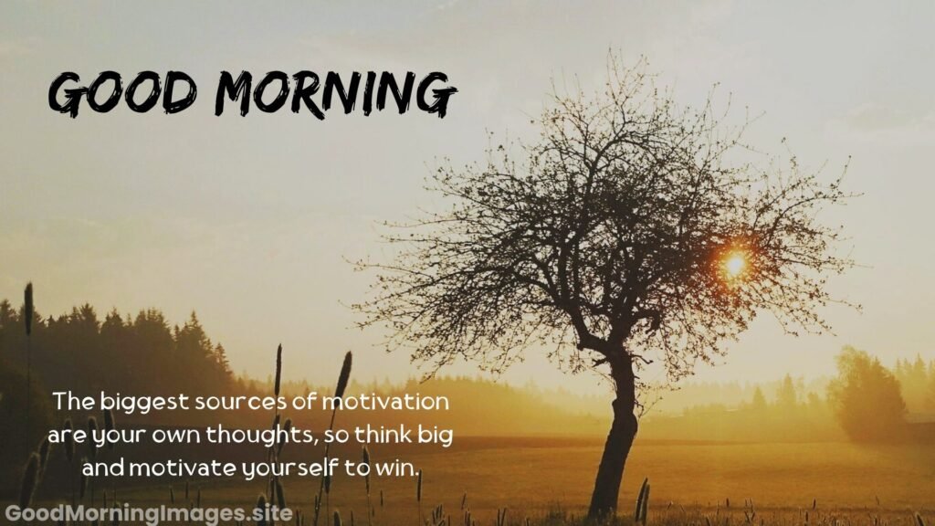 good morning image with village theme and sunrise time